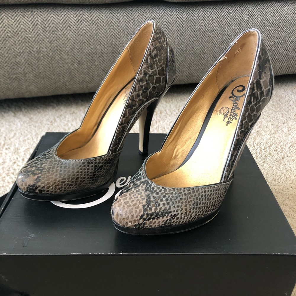 Seychelles Snake Skin Heels - 6.5